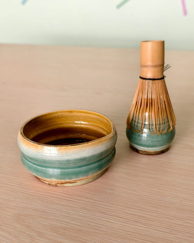 Matcha set Umi  (chawan + kusenaoshi)